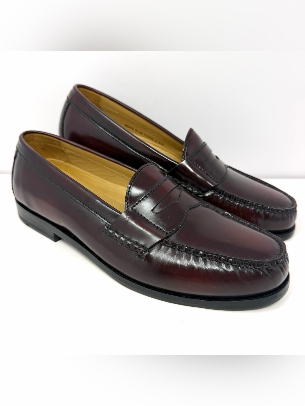 Cole Haan Men’s Grand OS Pinch Penny Loafers Sz 8.5 Burgundy Leather Hand Sewn
